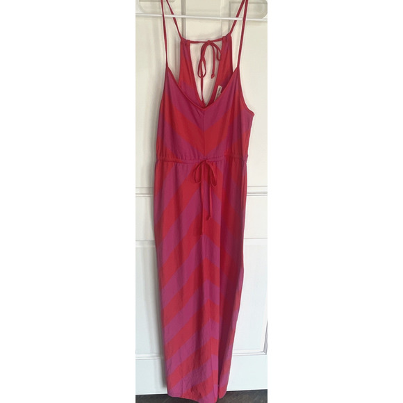 NEW American Eagle Fuchsia/Red Striped Maxi Dress Women’s Sz S Knit Boho Beach - Picture 1 of 13